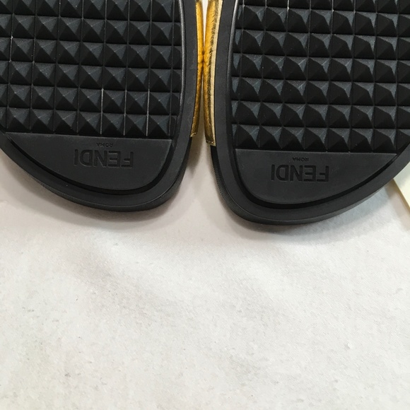 Fendi Gold/Black Edition Sandals - Picture 9 of 11